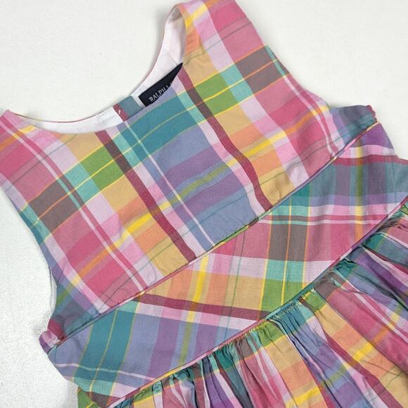 Ralph Lauren Dress Girls Sz 6x Rainbow Plaid Preppy Classic Girly - Picture 2 of 5